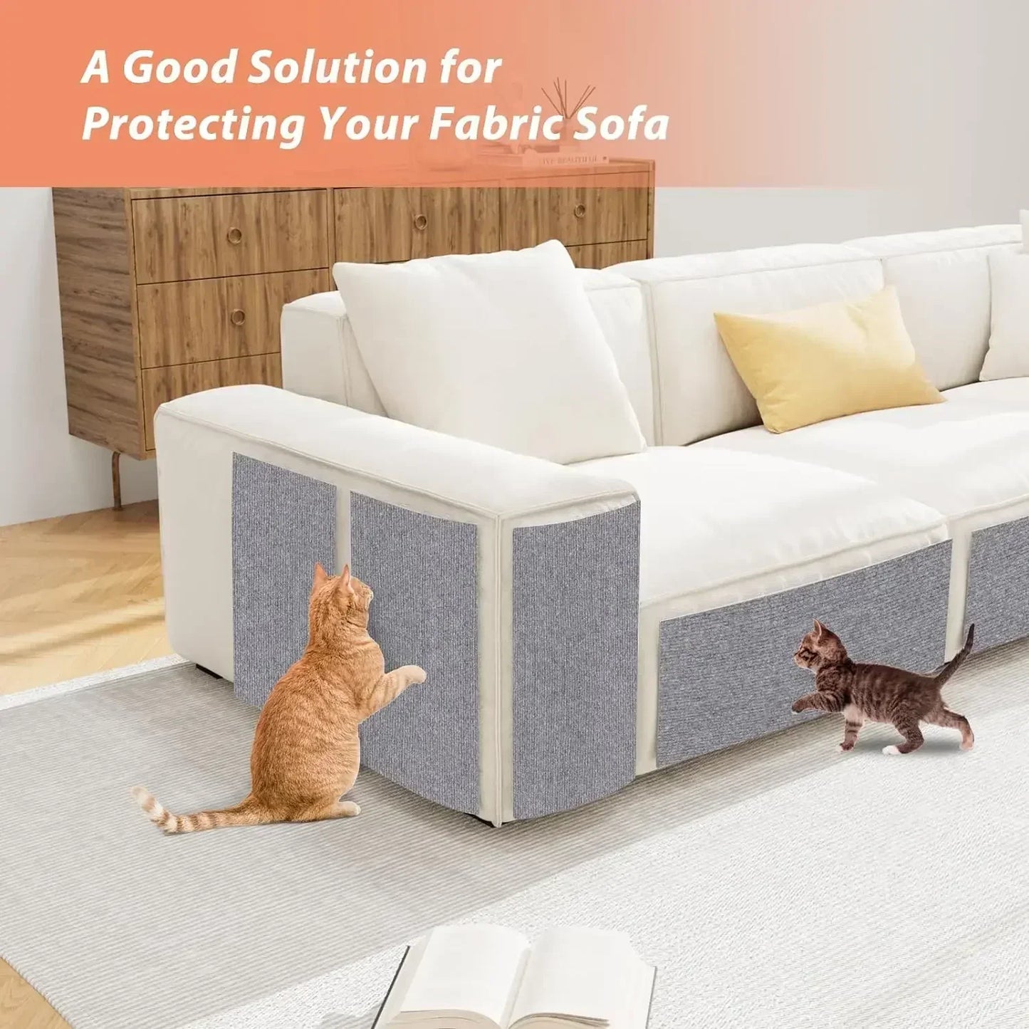 Cut-to-Fit Self-Adhesive Cat Scratch Furniture Protector