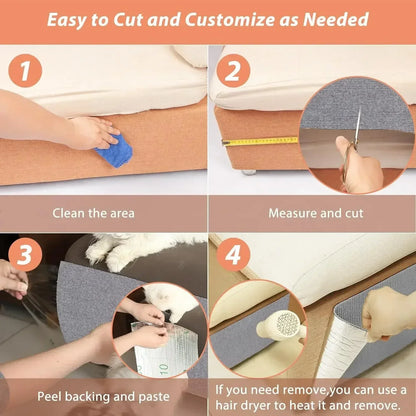 Cut-to-Fit Self-Adhesive Cat Scratch Furniture Protector